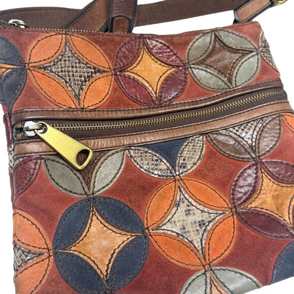 Rare Fossil Multicolour Patchwork Leather Hobo Bag – Excellent Condition - Picture 8 of 15